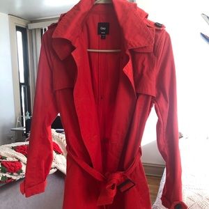 Belted Red Trench